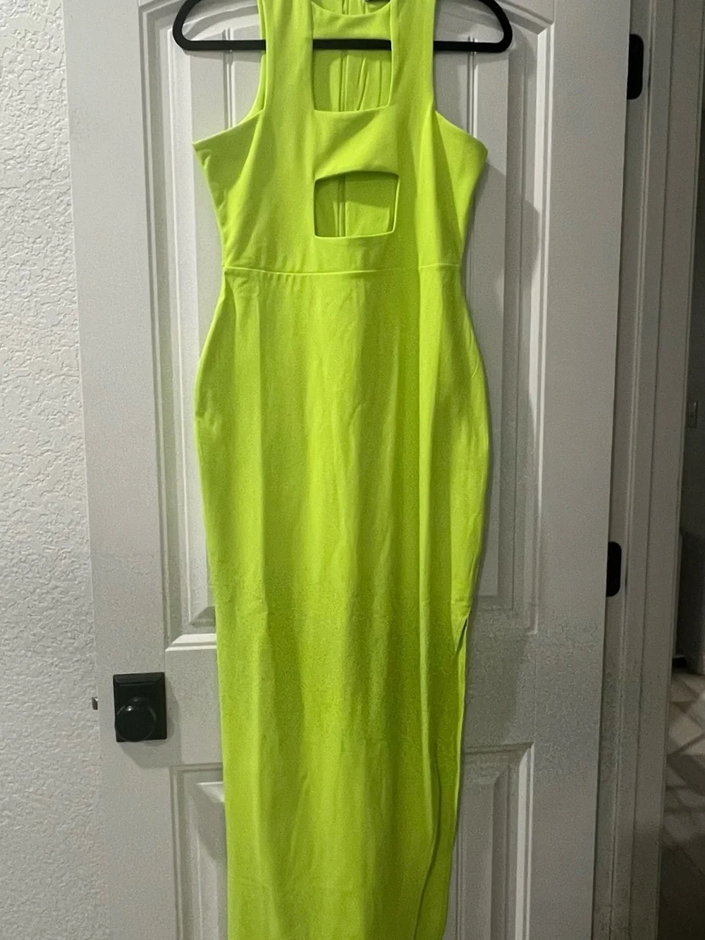 Fashion Nova Neon Lime Cutout Maxi Dress - Picture 1 of 3